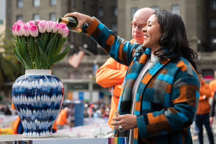 Drukke American Tulip Day in San Francisco